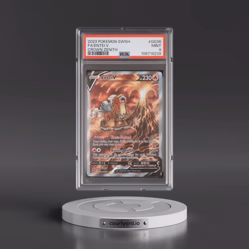 2023 Pokémon Sword and Shield Crown Zenith #GG36 Entei V - Holo Full Art (PSA 9 MINT)