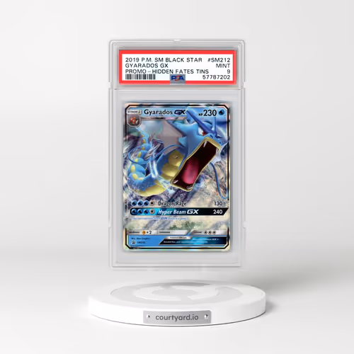2019 Pokémon SM Black Star Promo #SM212 Gyarados GX - Holo Hidden Fates Tins (PSA 9 MINT)