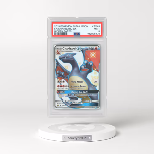 2019 Pokémon Sun & Moon Hidden Fates #SV49 Charizard GX - Holo Full Art (PSA 9 MINT)