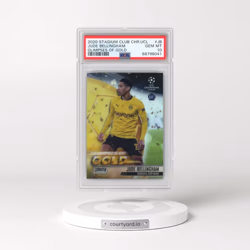 2020 Stadium Club Chrome UEFA Champions League Glimpses of Gold #JB Jude Bellingham (PSA 10 GEM MINT