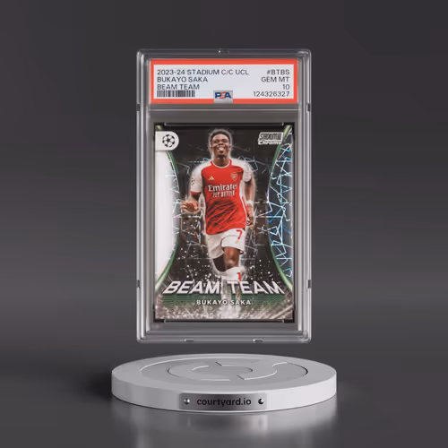 2023-24 Topps Stadium Club Chrome UEFA Club Competitions Beam Team #BTBS Bukayo Saka (PSA 10 GEM MIN