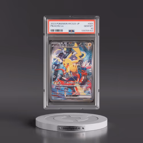 2023 Pokémon WCS23-World Championships Yokohama Deck: Pikachu #001 Pikachu EX - Holo (PSA 10 GEM MIN