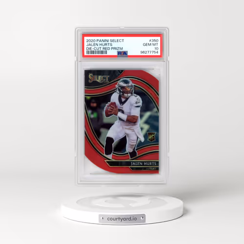 2020 Panini Select #350 Jalen Hurts - Die-Cut Red Prizm (PSA 10 GEM MINT)