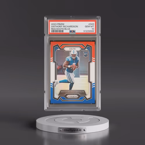 2023 Panini Prizm #343 Anthony Richardson - Red/White/Blue Prizm (PSA 10 GEM MINT)