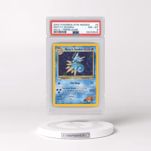 2000 Pokémon Gym Heroes #9 Misty's Seadra - Holo-Prerelease (PSA 8 NM-MT)