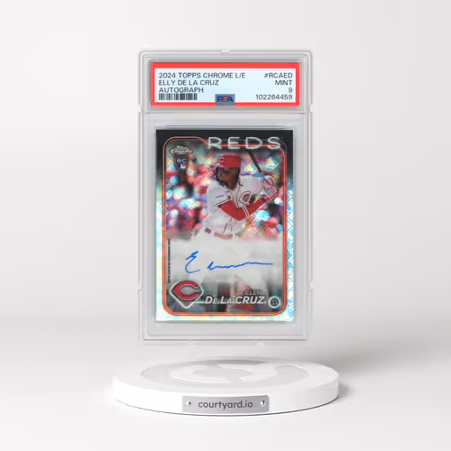 2024 Topps Chrome Logofractor Edition MLB Refractor Chrome Autographs #RCAED Elly de La Cruz (PSA 9