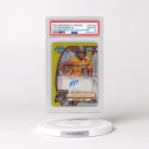 2024 Bowman University Chrome Bowman Chrome Prospect Autographs #PALBU Luther Burden III - Yellow Re