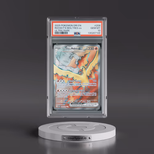 2025 Pokémon Dri EN-Destined Rivals #208 Team Rocket's Moltres EX - Holo Ultra Rare (PSA 10 GEM MINT