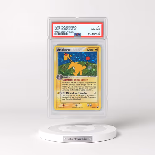2005 Pokémon EX Unseen Forces #1 Ampharos - Holo (PSA 8 NM-MT)
