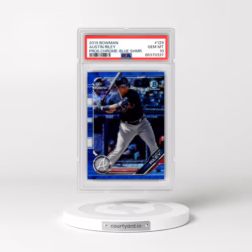 2019 Bowman Prospects Chrome #129 Austin Riley - Blue Shimmer (PSA 10 GEM MINT)