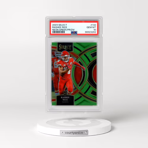 2023 Panini Select #132 Rashee Rice - Neon Green Prizm (PSA 10 GEM MINT)