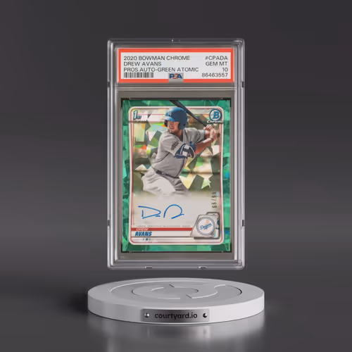 2020 Bowman Chrome Prospect Autographs #CPADA Drew Avans - Green Atomic (PSA 10 GEM MINT)