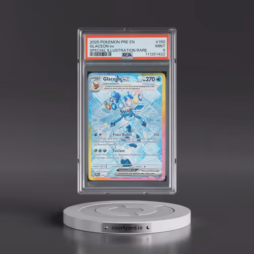 2025 Pokémon Pre EN-Prismatic Evolutions #150 Glaceon EX - Holo Special Illustration Rare (PSA 9 MIN