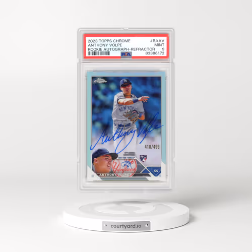2023 Topps Chrome Rookie Autograph #RAAV Anthony Volpe - Refractor (PSA 9 MINT)