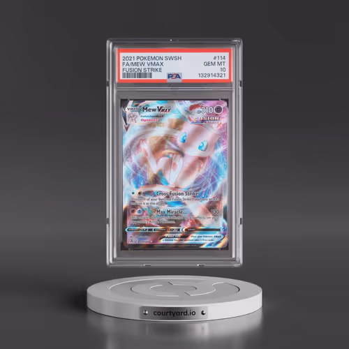 2021 Pokémon Sword & Shield Fusion Strike #114 Mew Vmax - Full Art (PSA 10 GEM MINT)