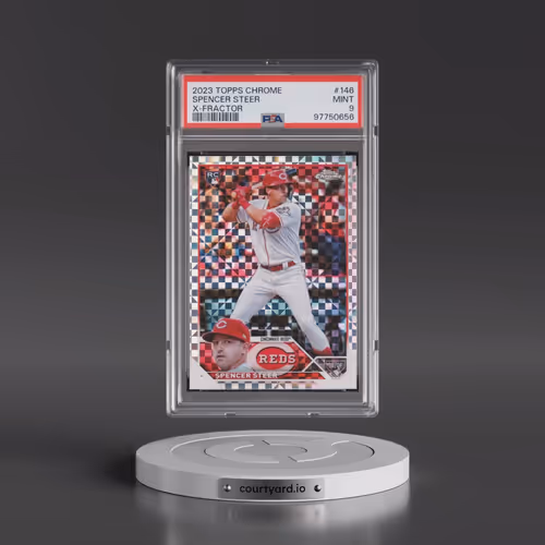 2023 Topps Chrome #146 Spencer Steer - X-Fractor (PSA 9 MINT)