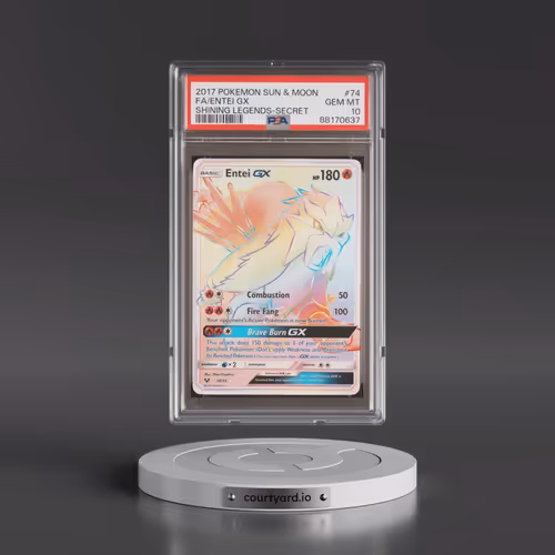 2017 Pokémon Sun & Moon Shining Legends #74 Entei GX - Holo Full Art Secret (PSA 10 GEM MINT)