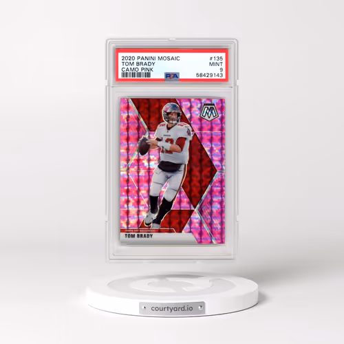 2020 Panini Mosaic #135 Tom Brady - Camo Pink (PSA 9 MINT)