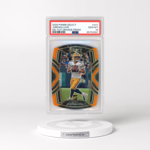 2020 Panini Select #247 Jordan Love - Die-Cut Orange Prizm (PSA 10 GEM MINT)