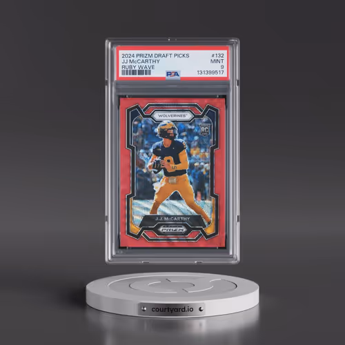 2024 Panini Prizm Draft Picks #132 JJ McCarthy - Ruby Wave (PSA 9 MINT)