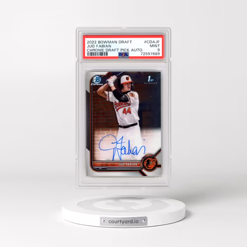 2022 Bowman Draft Chrome Draft Pick Autographs #CDAJF Jud Fabian (PSA 9 MINT)