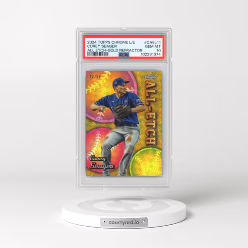 2024 Topps Chrome Logofractor Edition Chrome All Etch #CAEL11 Corey Seager - Gold Refractor (PSA 10 GEM MINT)