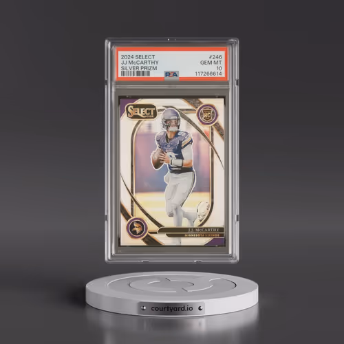 2024 Panini Select #246 JJ McCarthy - Silver Prizm (PSA 10 GEM MINT)