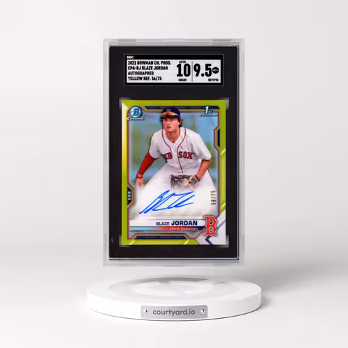 2021 Bowman Chrome Prospects #CPA-BJ Blaze Jordan - Auto. Yellow Refractor (SGC 9.5 MINT+)
