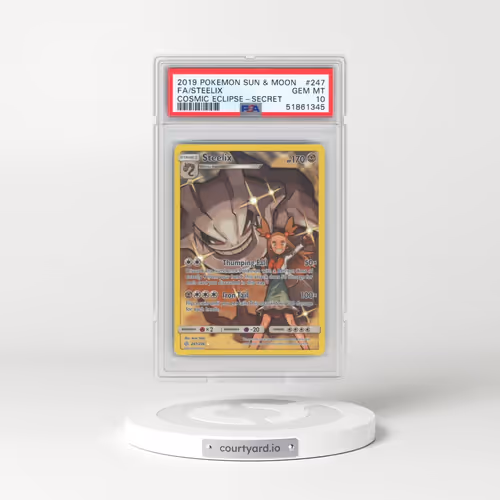 2019 Pokémon Sun & Moon Cosmic Eclipse #247 Steelix - Full Art Secret (PSA 10 GEM MINT)