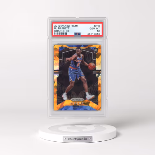 2019 Panini Prizm #250 RJ Barrett - Orange Ice (PSA 10 GEM MINT)