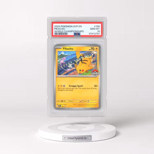 2024 Pokémon Svp EN-SV Black Star Promo #190 Pikachu - World Championships (PSA 10 GEM MINT)
