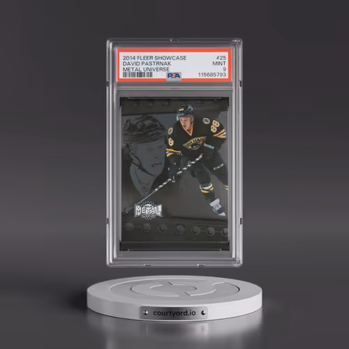 2014 Fleer Showcase Metal Universe #25 David Pastrnak (PSA 9 MINT)