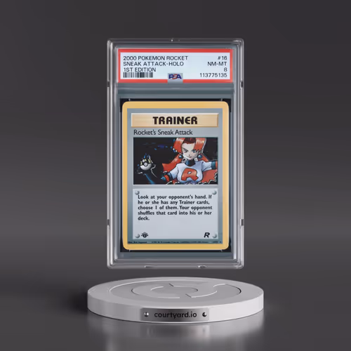 2000 Pokémon Rocket #16 Rocket's Sneak Attack - 1st Edition Holo (PSA 8 NM-MT)