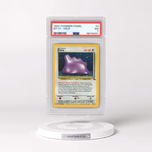 1999 Pokémon Fossil #3 Ditto - Holo (PSA 7 NM)