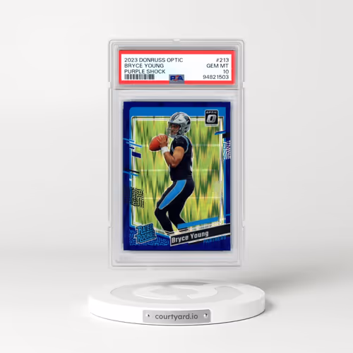 2023 Panini Donruss Optic #213 Bryce Young - Purple Shock (PSA 10 GEM MINT)