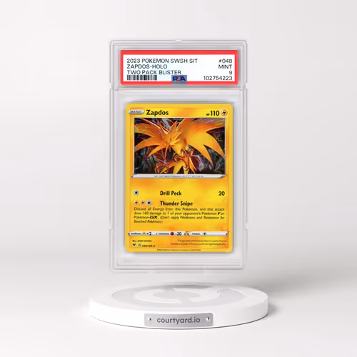 2023 Pokémon Sword and Shield Silver Tempest Two Pack Blister #048 Zapdos - Holo (PSA 9 MINT)