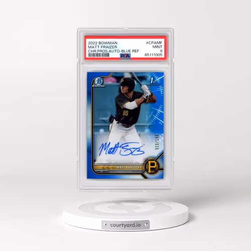 2022 Bowman Chrome Prospect Autographs #CPAMF Matt Fraizer - Blue Refractor (PSA 9 MINT)