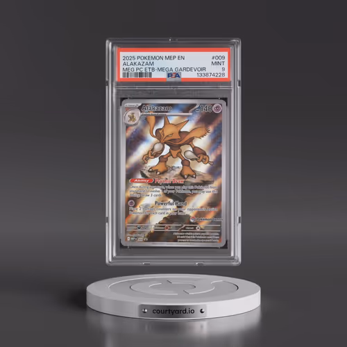 2025 Pokémon Mep EN-Me Black Star Promo #009 Alakazam - Mega Evolution Pokemon Center Elite Trainer
