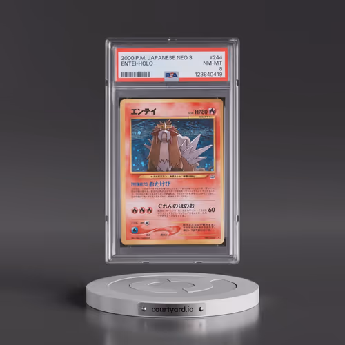 2000 Pokémon Neo 3 #244 Entei - Holo (PSA 8 NM-MT)