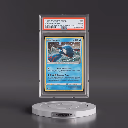 2023 Pokémon Sword and Shield Crown Zenith #036 Kyogre - Holo 2024 Sea & Sky Premium Collection (PSA