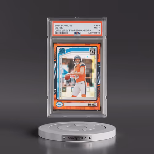 2024 Panini Donruss #369 Bo Nix - Optic Preview-Red Pandora (PSA 9 MINT)