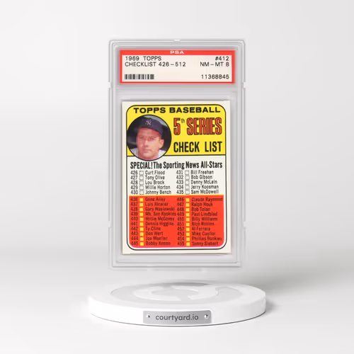 1969 Topps #412 Checklist 426-512 (PSA 8 NM-MT)