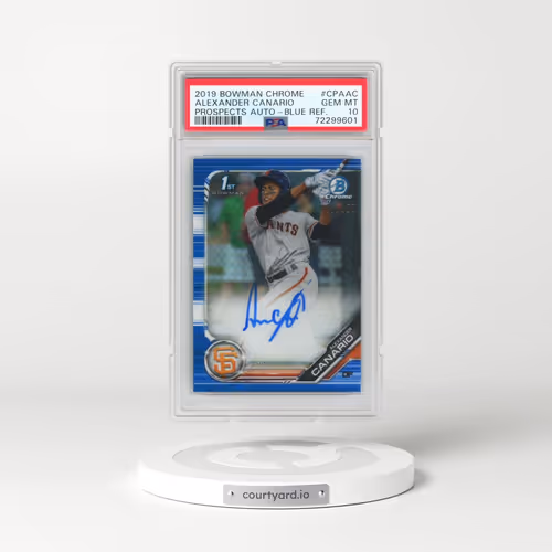 2019 Bowman Chrome Prospects Autographs #CPAAC Alexander Canario - Blue Refractor (PSA 10 GEM MINT)