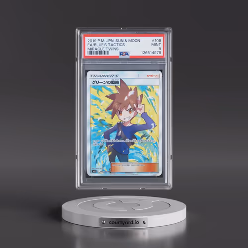 2019 Pokémon Sun & Moon Miracle Twins #106 Blue's Tactics - Full Art (PSA 9 MINT)
