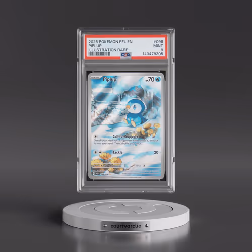 2025 Pokémon Pfl EN-Phantasmal Flames #098 Piplup - Illustration Rare (PSA 9 MINT)