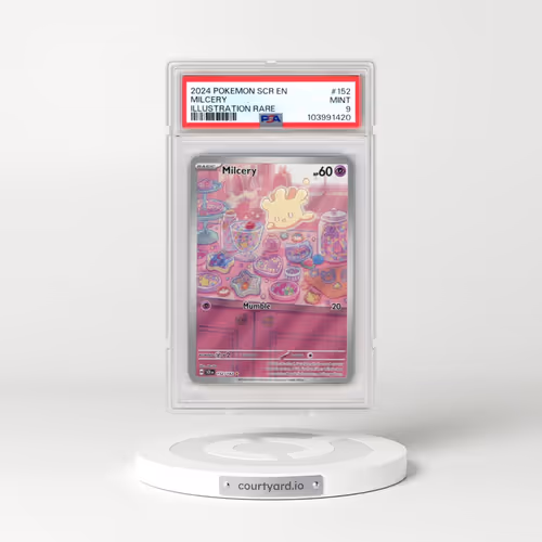 2024 Pokémon Scr EN-Stellar Crown #152 Milcery - Illustration Rare (PSA 9 MINT)