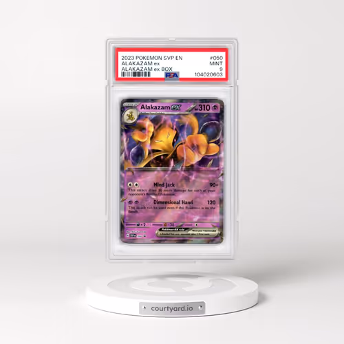 2023 Pokémon Svp EN-SV Black Star Promo #050 Alakazam EX - Holo Alakazam EX Box (PSA 9 MINT)