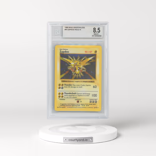 1999 Base Set #16 Zapdos - Shadowless Shadowless Holo (BGS 8.5 NM-MT+)