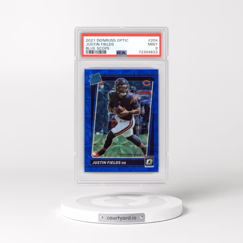 2021 Panini Donruss Optic #204 Justin Fields - Blue Scope (PSA 9 MINT)