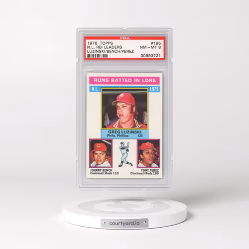 1976 Topps #195 N.L. RBI Leaders - Luzinski/Bench/Perez (PSA 8 NM-MT)